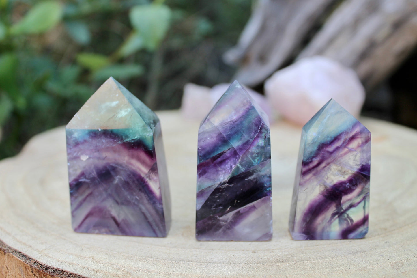 Fluorite crystal points