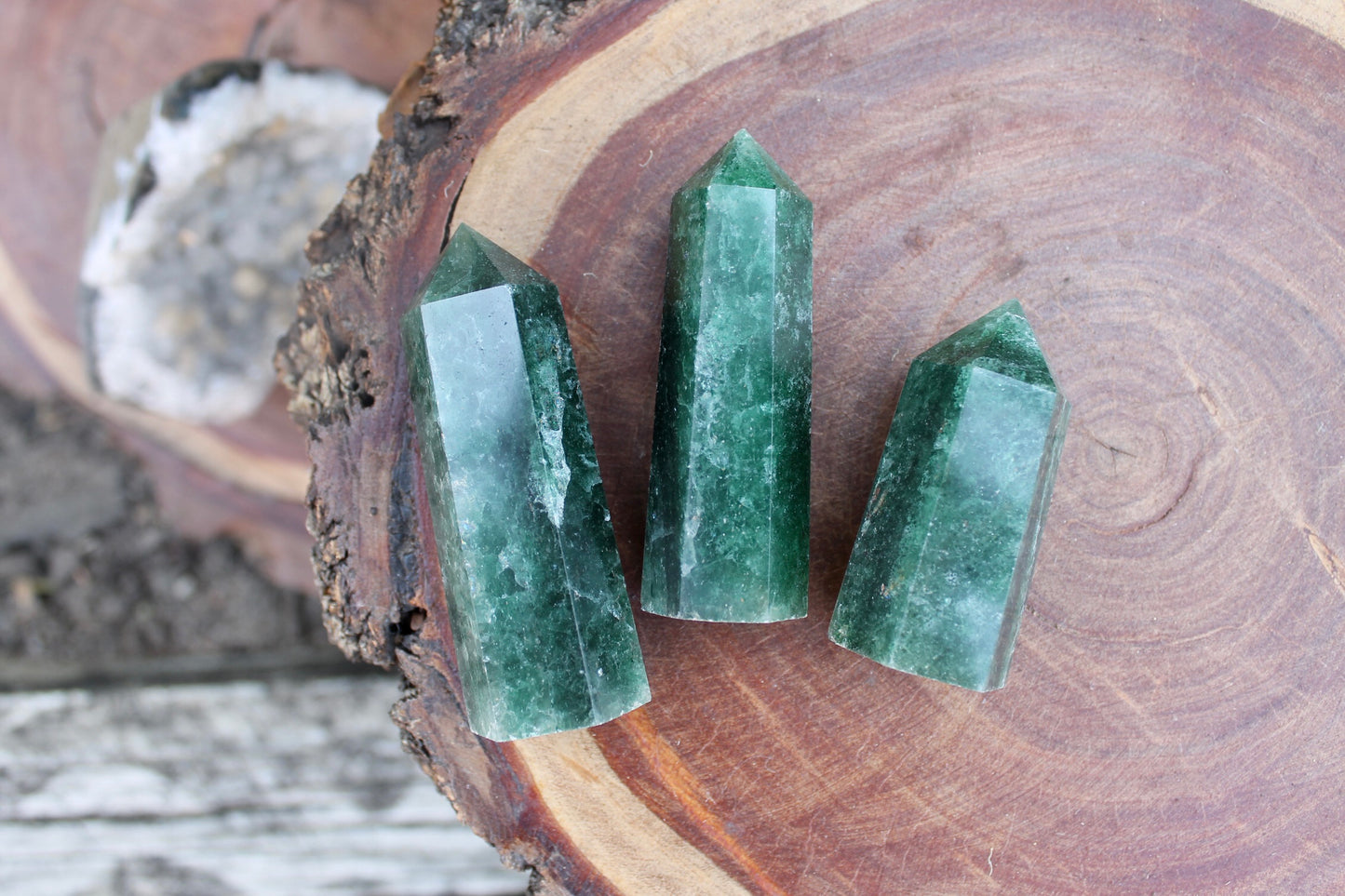 Green aventurine crystal point
