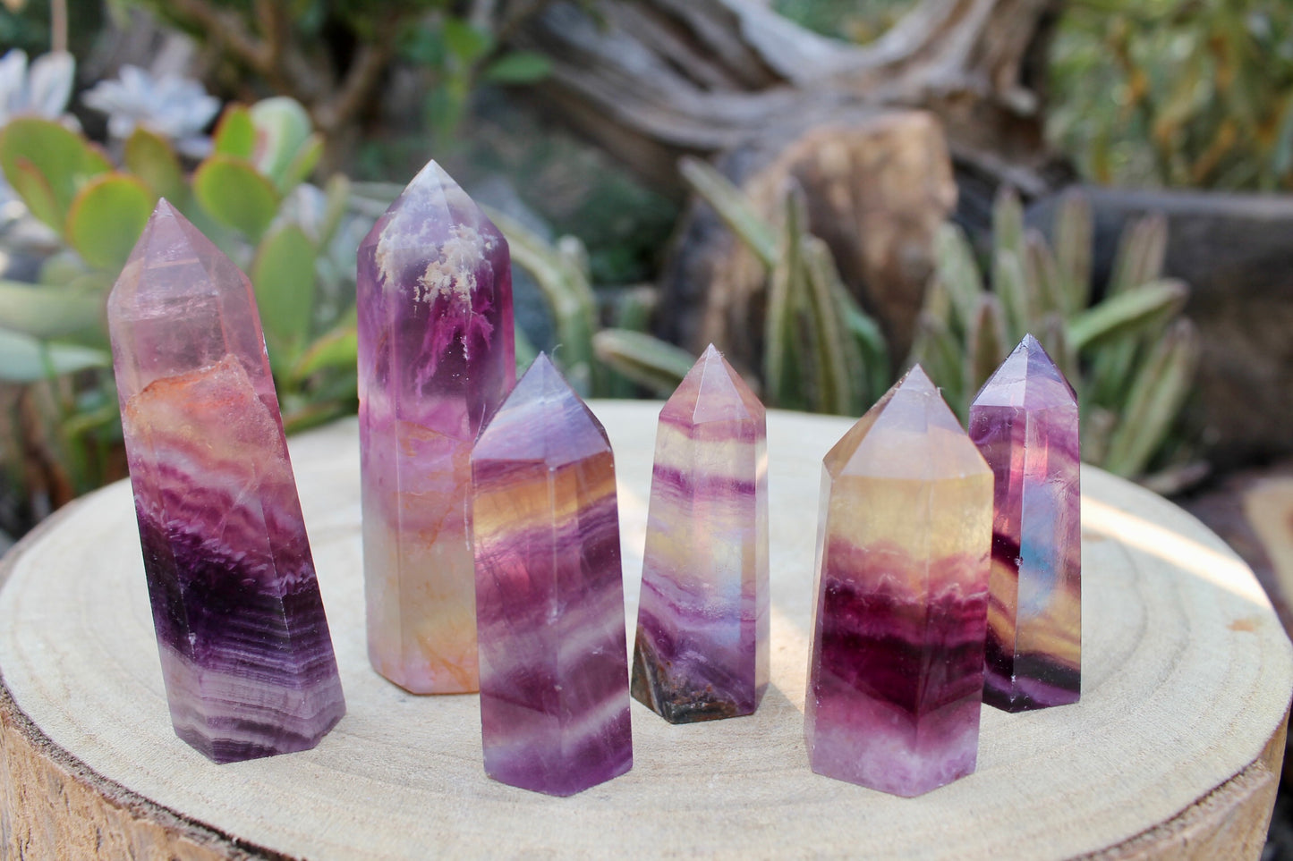 Candy fluorite crystal points