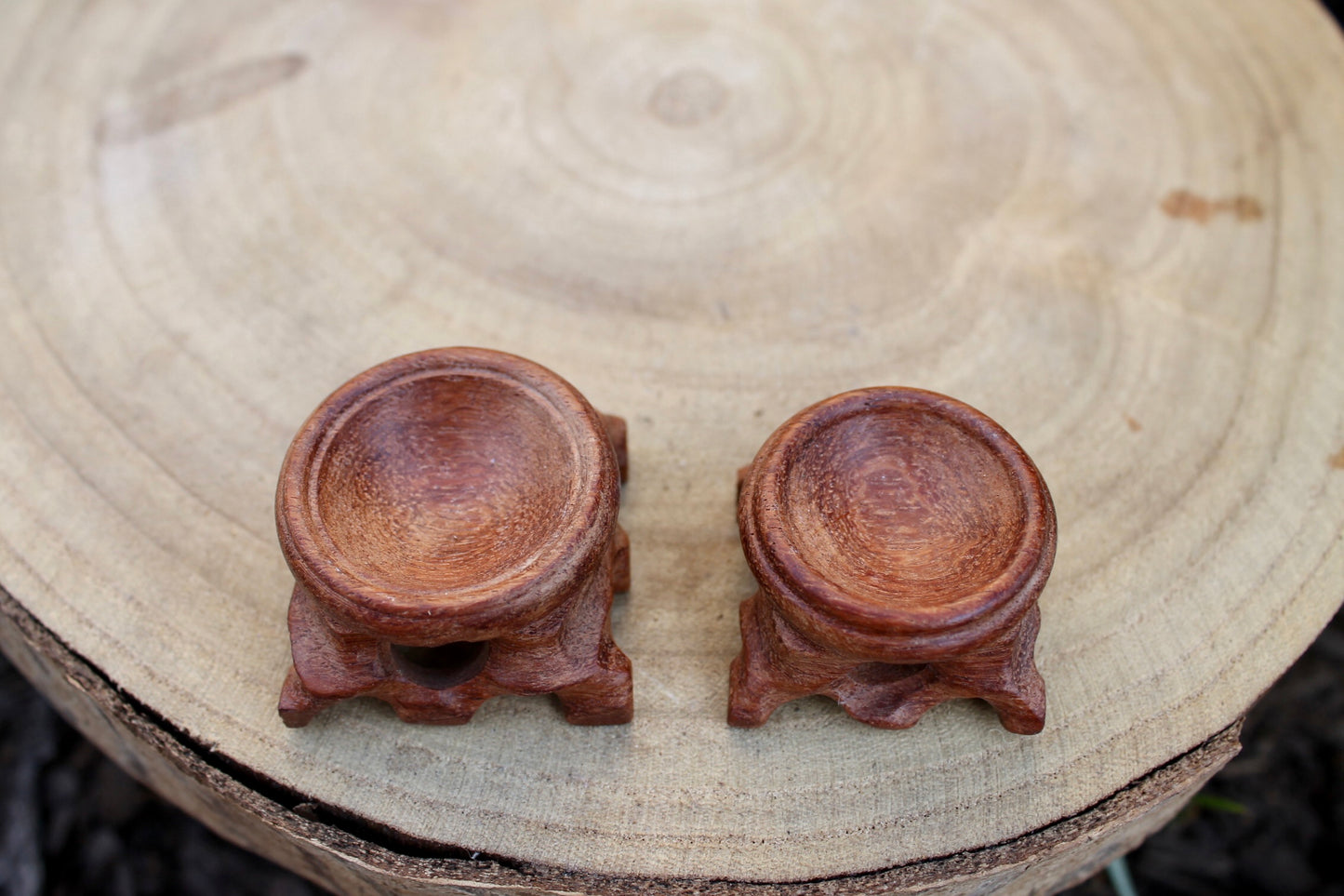 Wooden crystal sphere stand