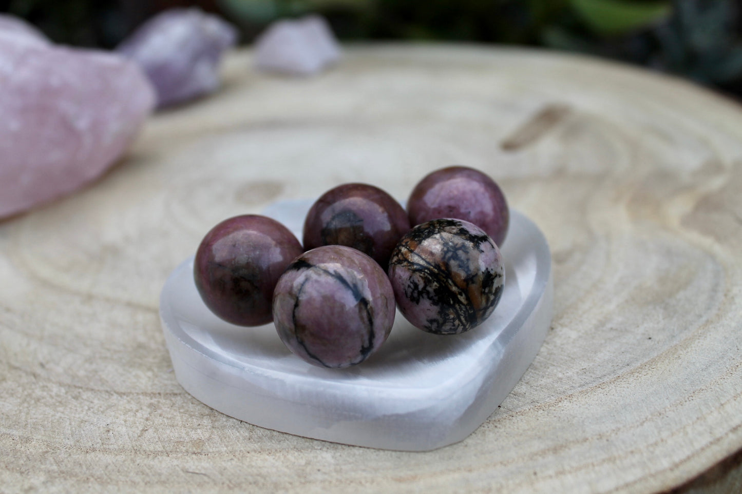 Rhodonite crystal sphere