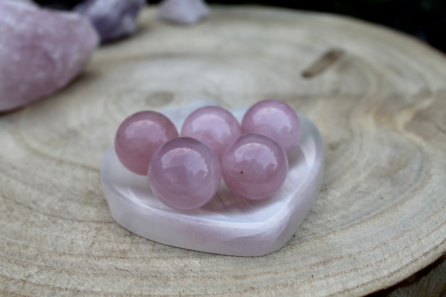 Rose quartz crystal sphere