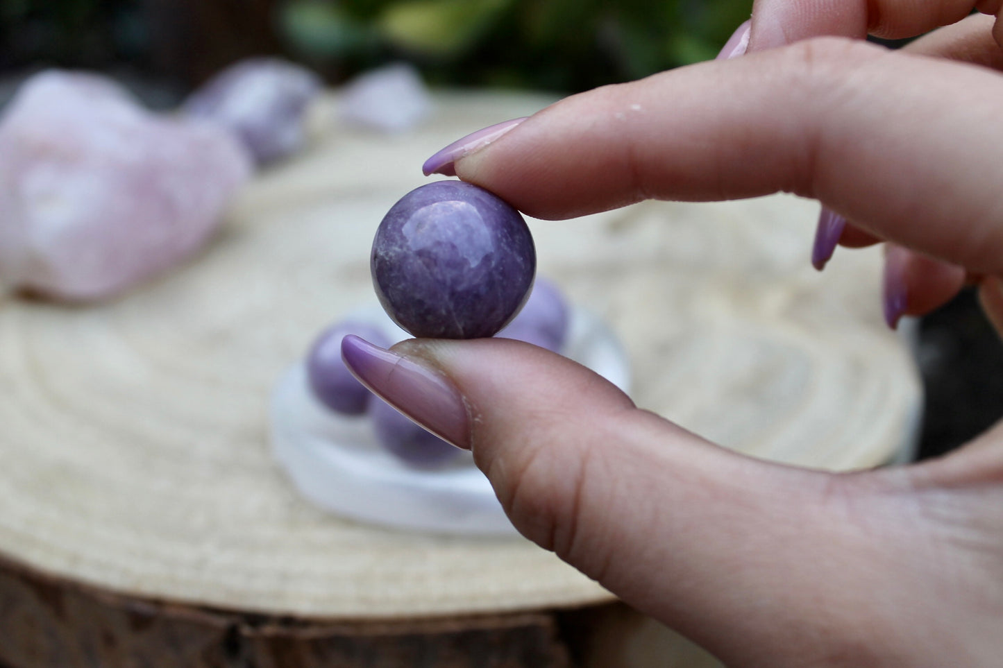 Lepidolite crystal sphere