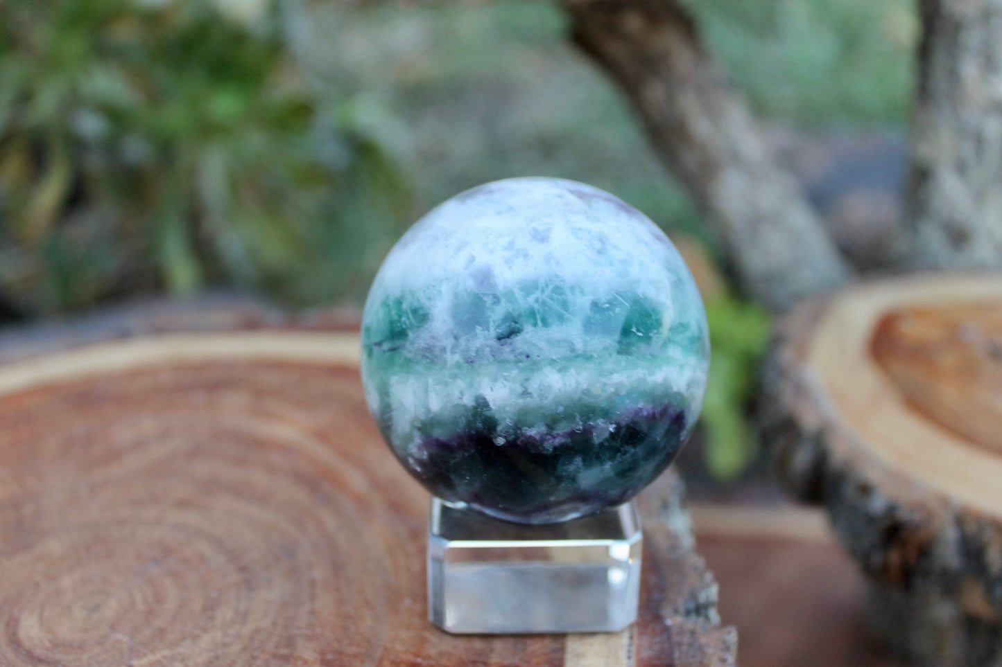 Snowflake fluorite crystal sphere 0.28kg