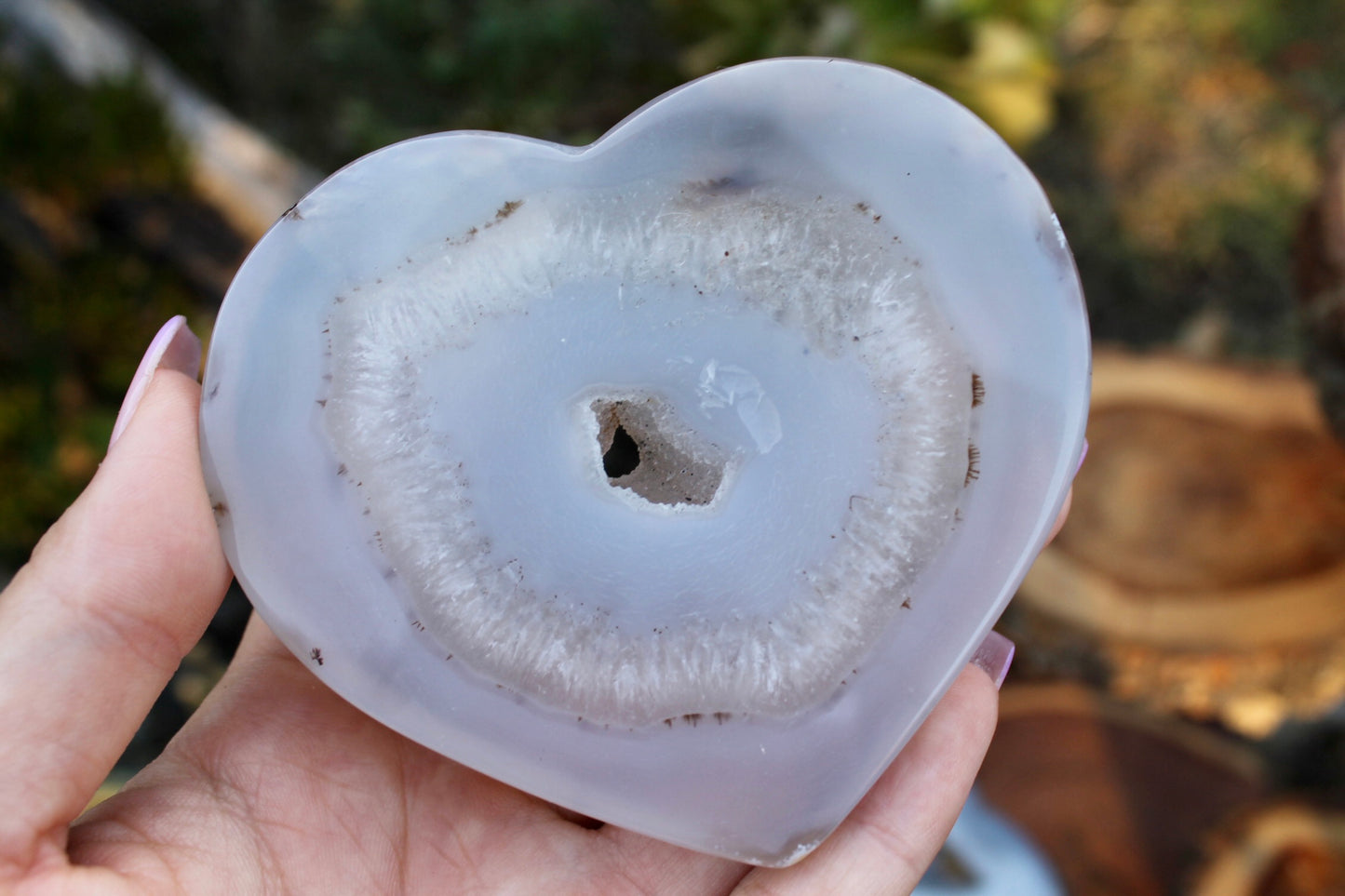 Druzy agate crystal heart