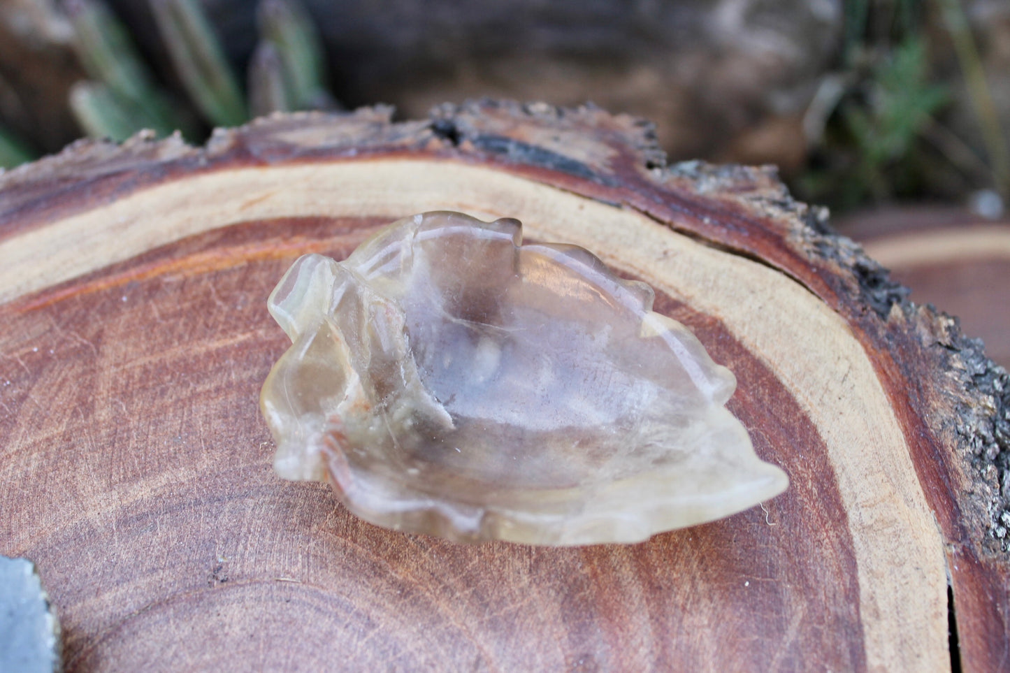Fluorite crystal leaf bowls