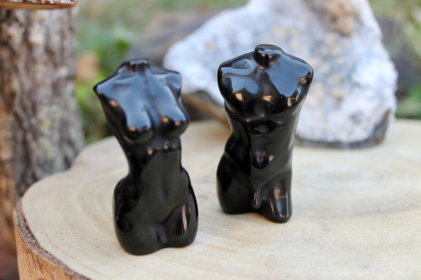 Obsidian crystal female body