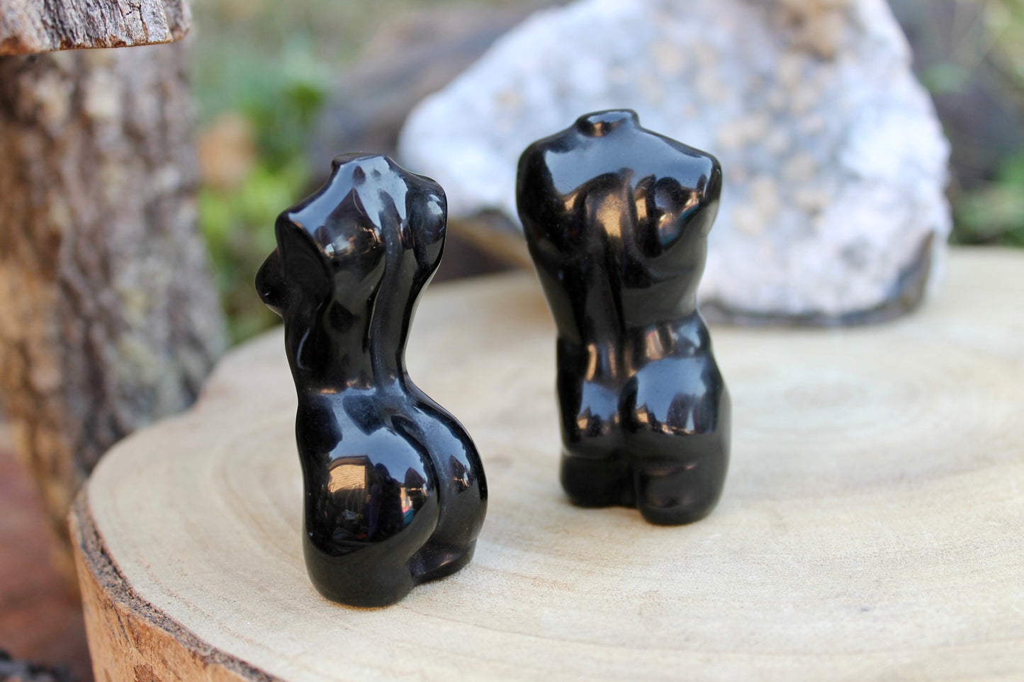 Obsidian crystal female body