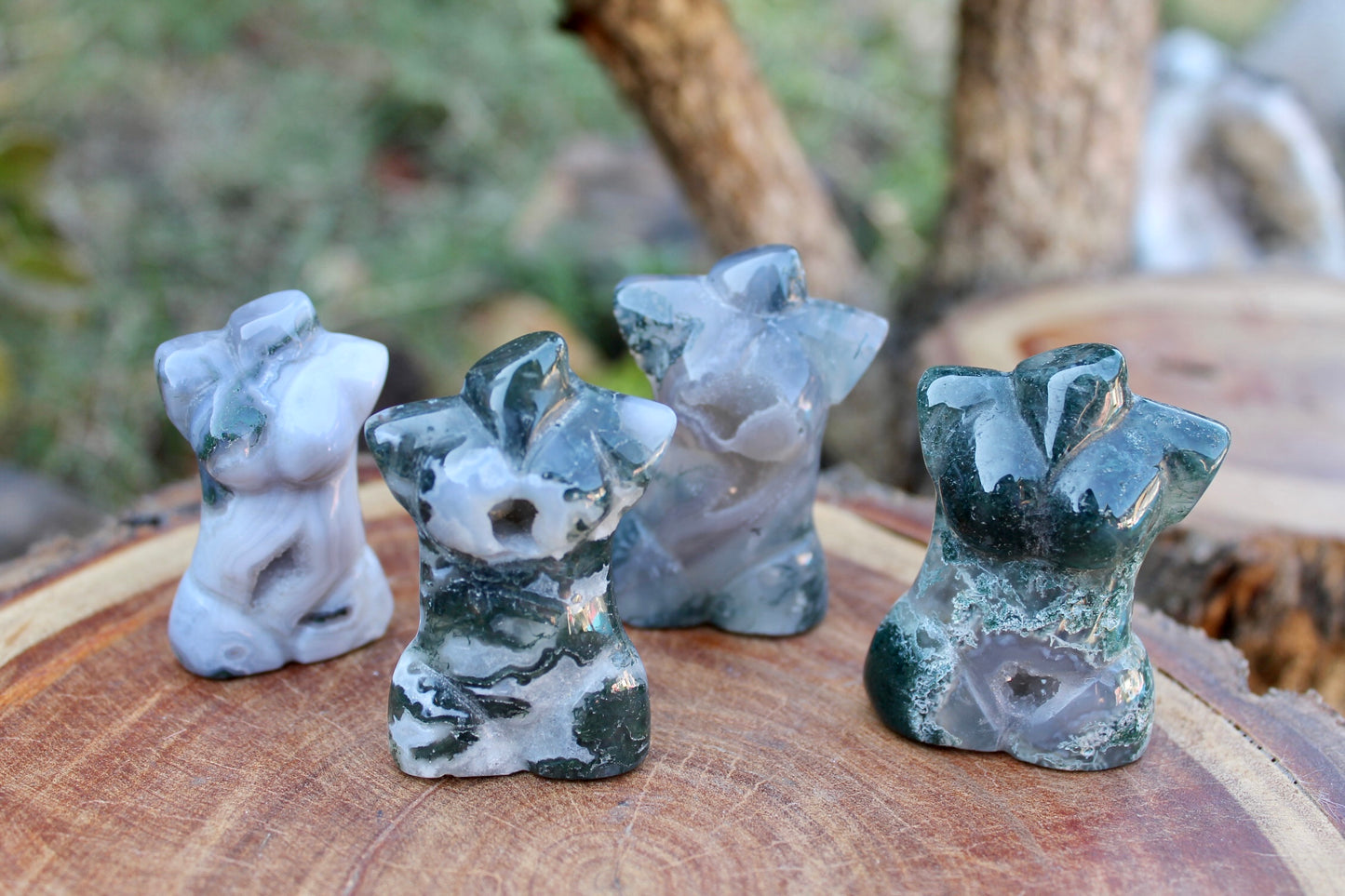 Moss agate crystal bodies