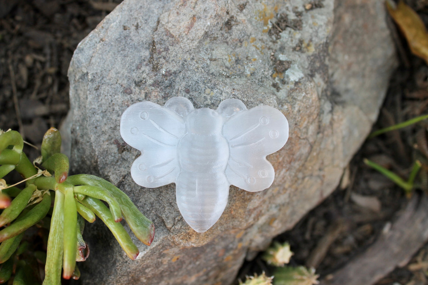 Selenite crystal bumble bee