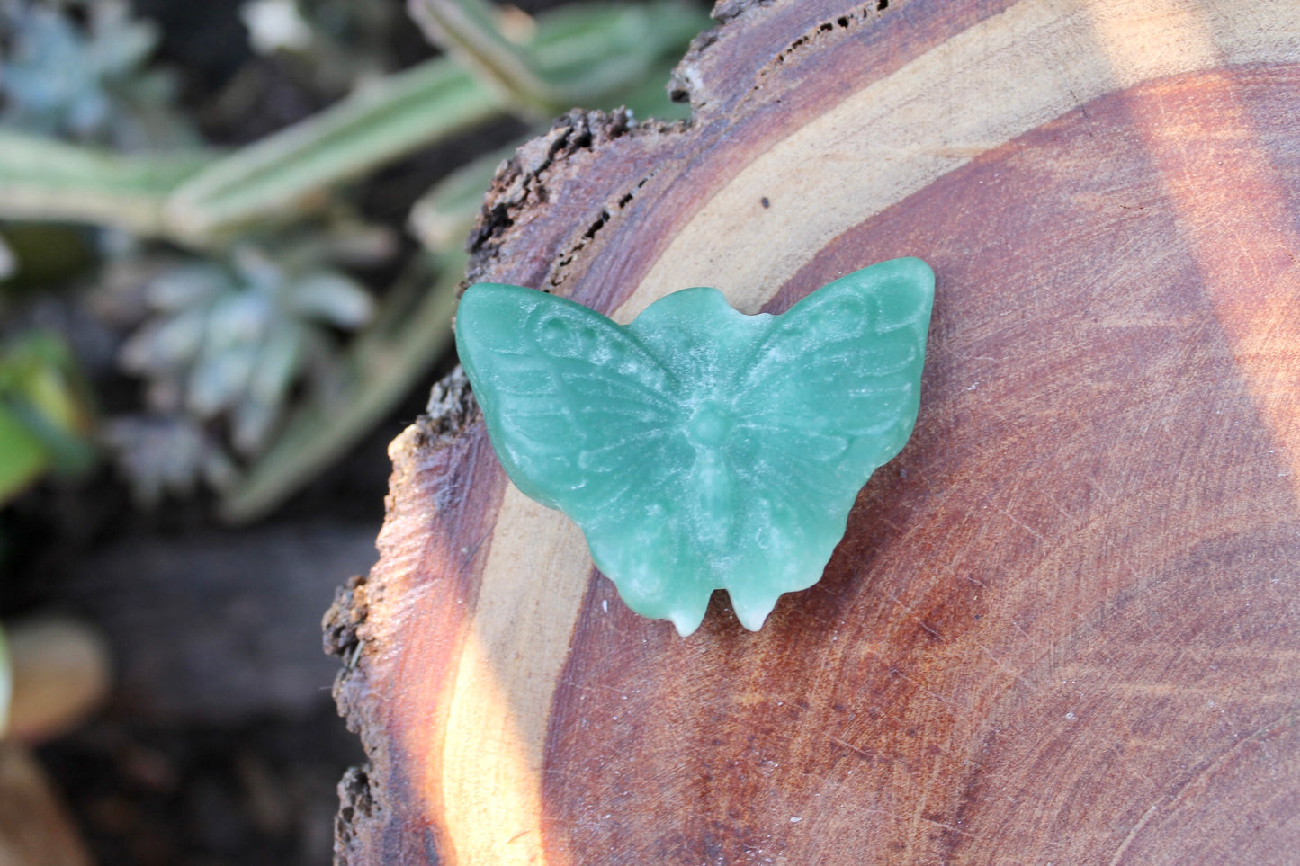 Green aventurine crystal butterfly