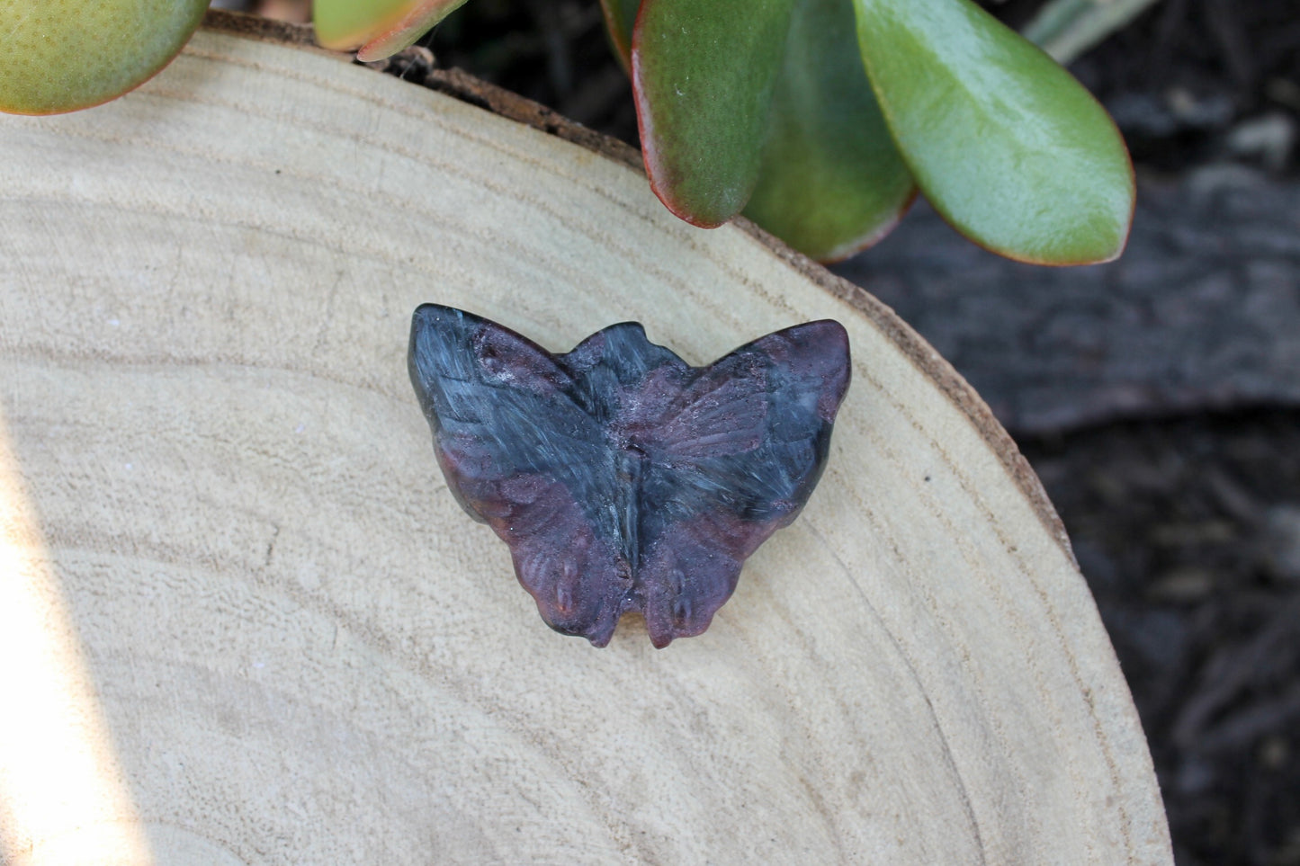 Red Larvikite crystal butterfly