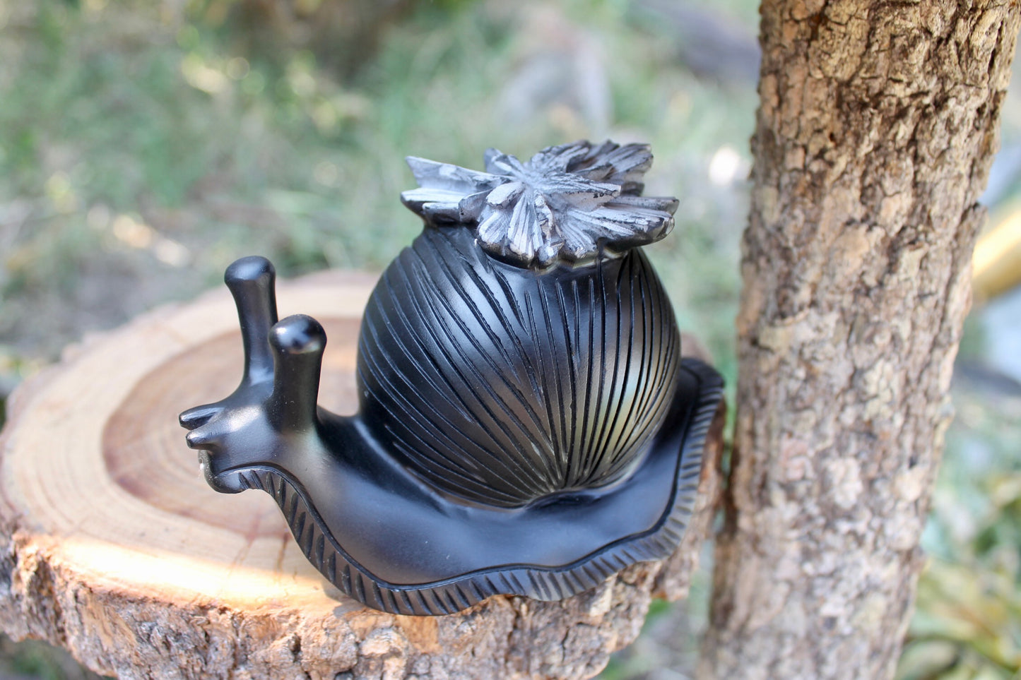 Obsidian crystal snail