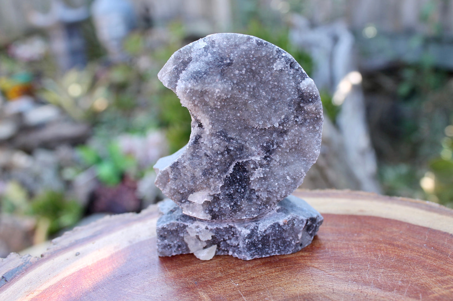 Druzy crystal moon