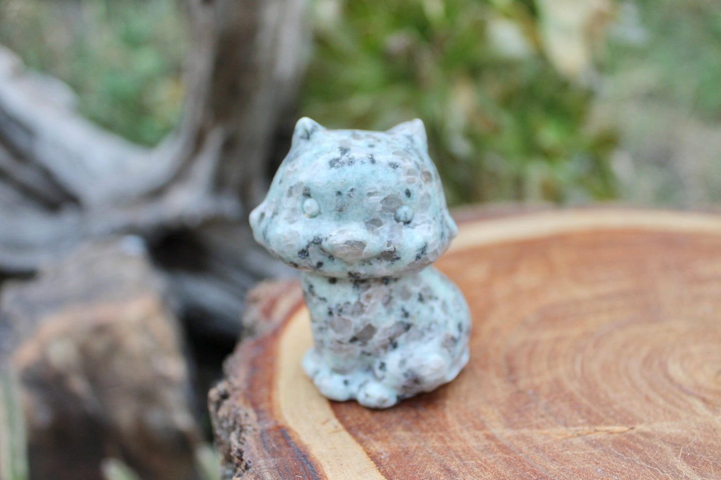 Kiwi Jasper crystal cat