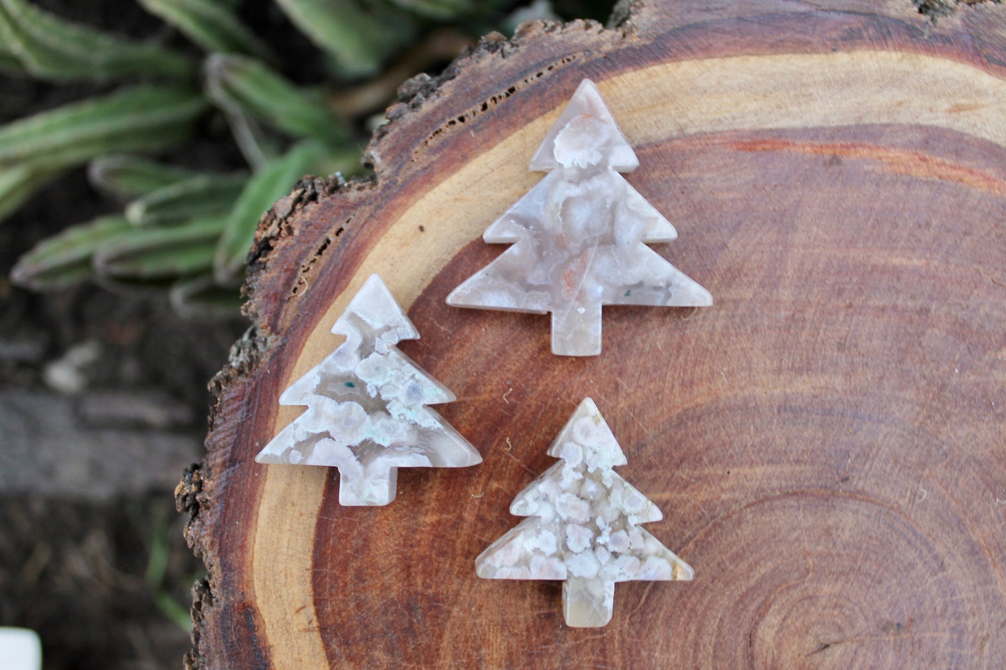 Flower agate crystal Christmas trees