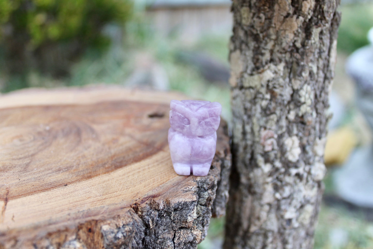 Lepidolite crystal owl
