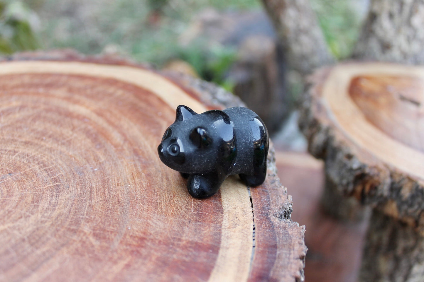 Obsidian crystal panda