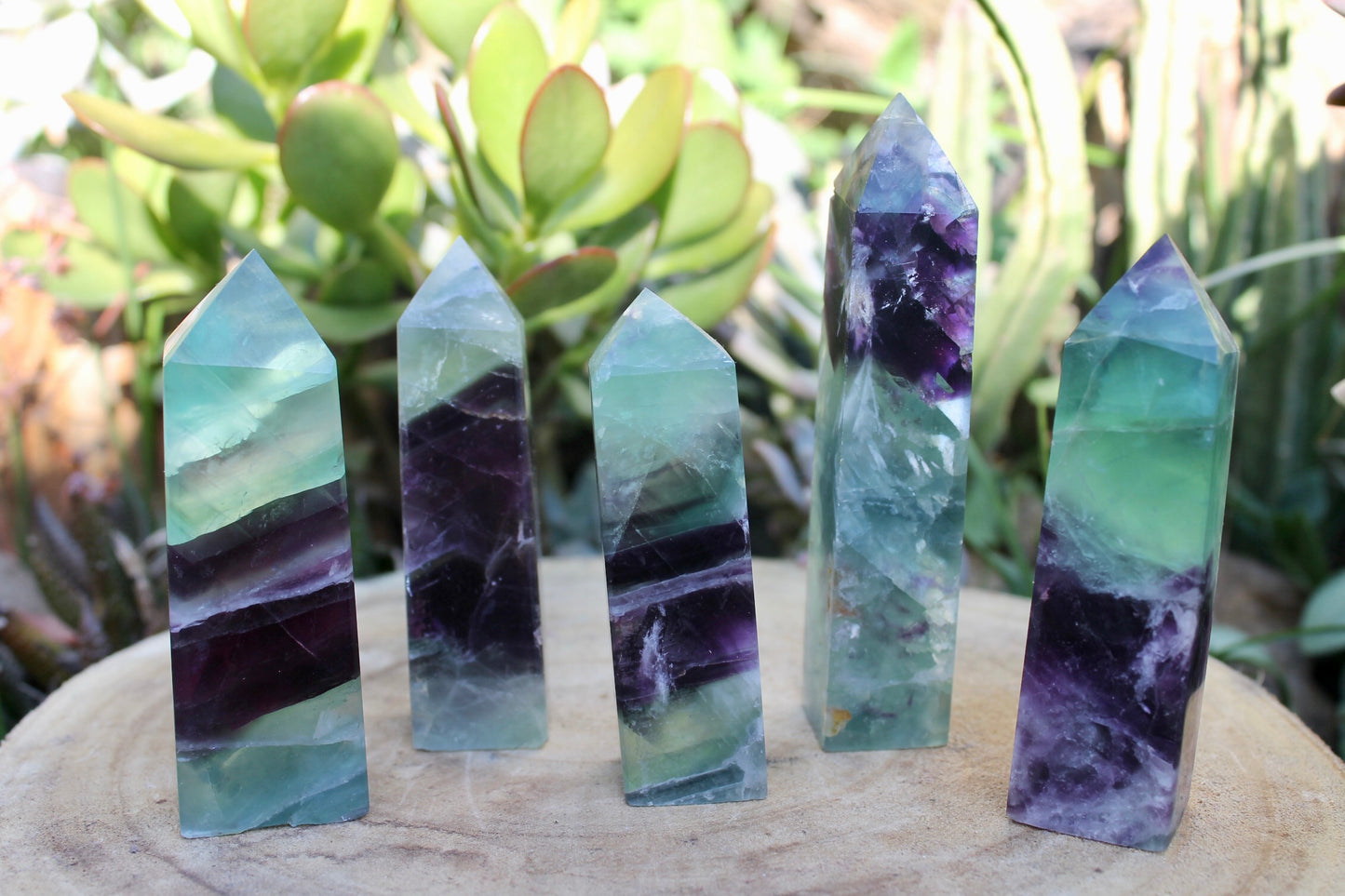 Snowflake fluorite crystal points