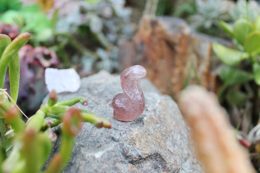 Strawberry quartz crystal snake